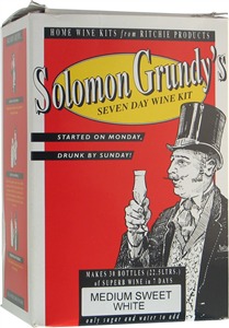 Solomon Grundy Medium Sweet White Wines Kit 30 bottle