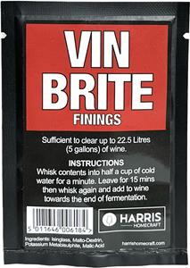 Harris Vin Brite, Finings (powder) to 5 gal